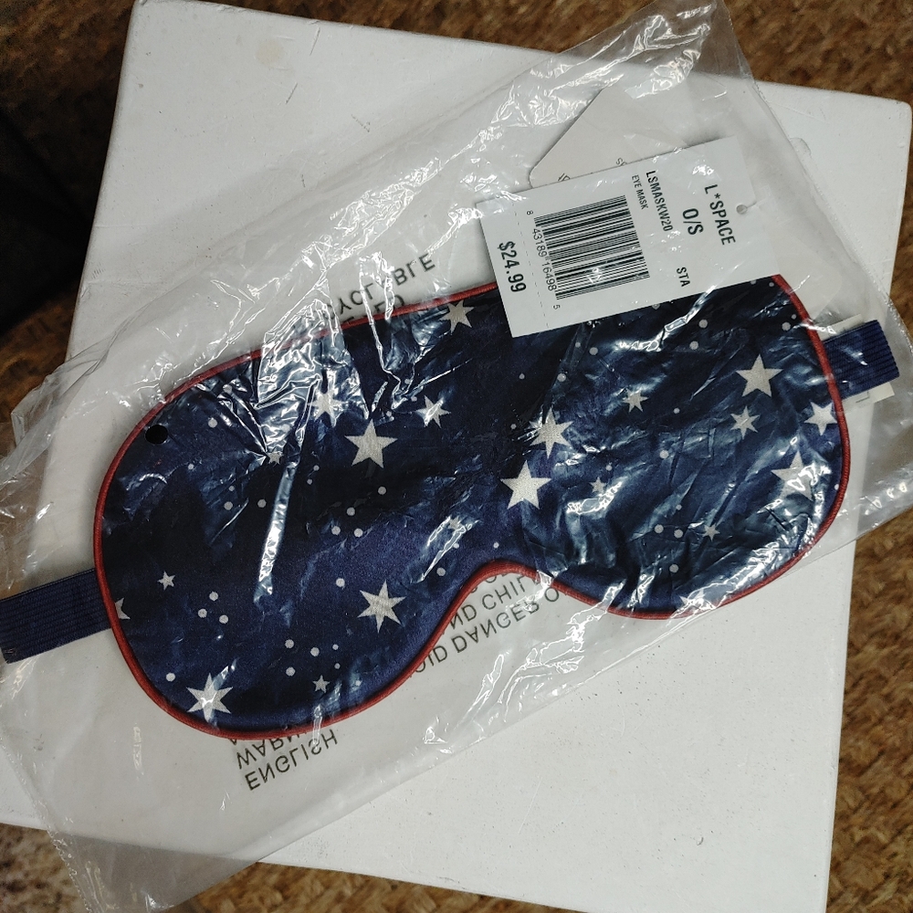 L*PACE SLEEP EYE MASK, BLUE WITH STARS
